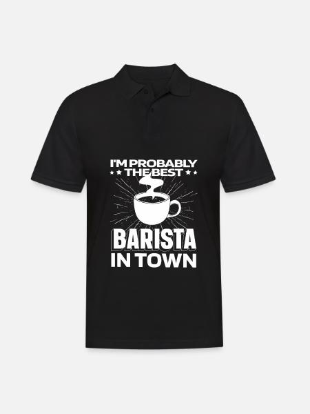Barista Coffee - Men's Polo Shirt - black