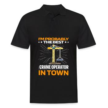 Kranfahrer Kranführer - Männer Poloshirt - Schwarz - Vorne - Kai (181cm)