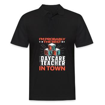 Enseignante maternelle Assistante maternelle Lustig - Polo Homme - noir - Devant - Kai (181cm)