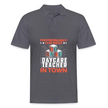 Kindergarten teacher Childminder Lustig - Men's Polo Shirt - charcoal grey - Front - Nico (186cm)