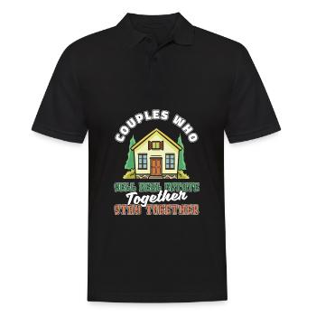 Immobilienmakler Paar - Männer Poloshirt - Schwarz - Vorne - Kai (181cm)