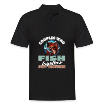 Angler Fishing Couple - Men's Polo Shirt - black - Front - Kai (181cm)
