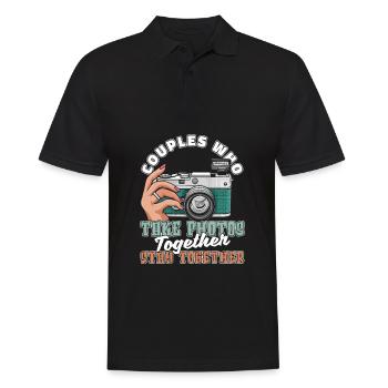 Photographe Photographie Appareil Couple - Polo Homme - noir - Devant - Kai (181cm)