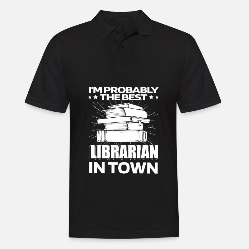 Bibliothekar Lustig - Männer Poloshirt - Schwarz