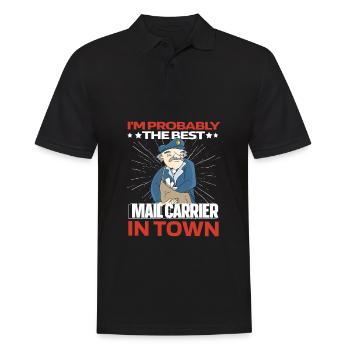 Postbote Briefträger Lustig - Männer Poloshirt - Schwarz - Vorne - Kai (181cm)