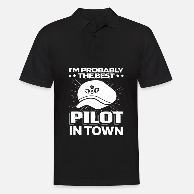 Flugzeug Pilot - Männer Poloshirt - Schwarz