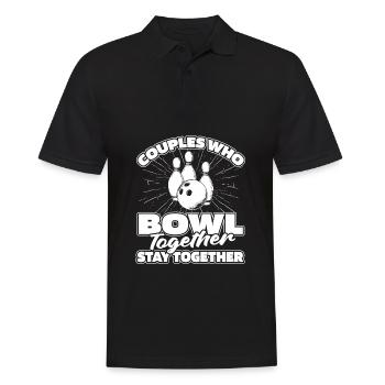 Bowling Bowlen Bowler Paar - Männer Poloshirt - Schwarz - Vorne - Kai (181cm)
