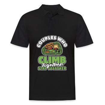 Klettern Kletterer Paar - Männer Poloshirt - Schwarz - Vorne - Kai (181cm)