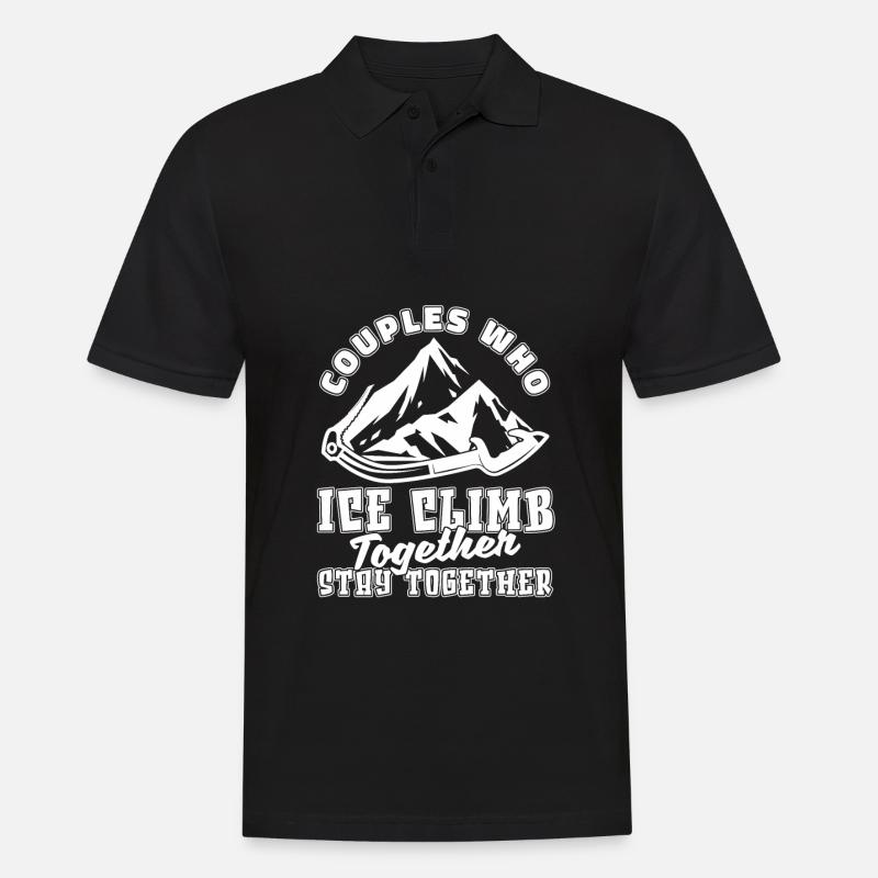 Eisklettern Paar - Männer Poloshirt - Schwarz