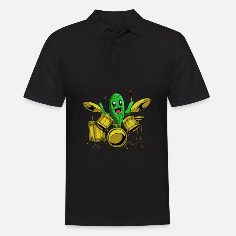 Batterie Batteur Batteur Cactus - Polo Homme - noir