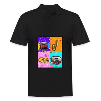Spielmannszug Batterie Pop Art - Polo Homme - noir - Devant - Kai (181cm)