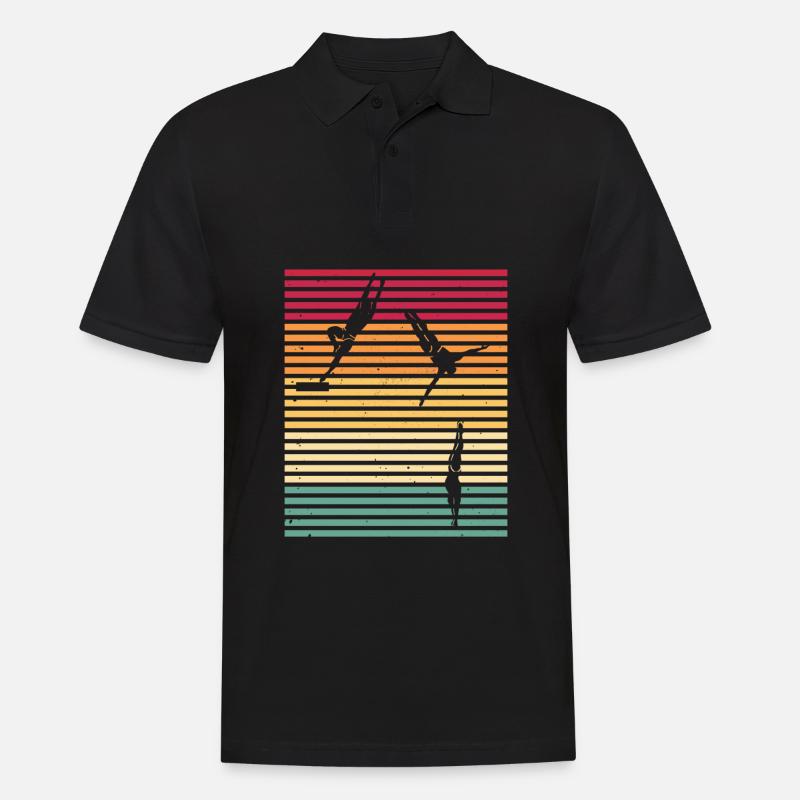 Turmspringen Turmspringer - Männer Poloshirt - Schwarz
