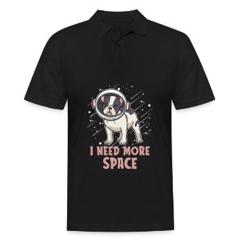 French Bulldog Astronaut I Need More Space - Men's Polo Shirt - black - Front - Kai (181cm)