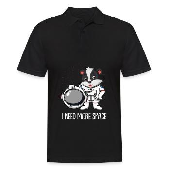 Honigdachs Ratel Astronaut I Need More Space - Männer Poloshirt - Schwarz - Vorne - Kai (181cm)