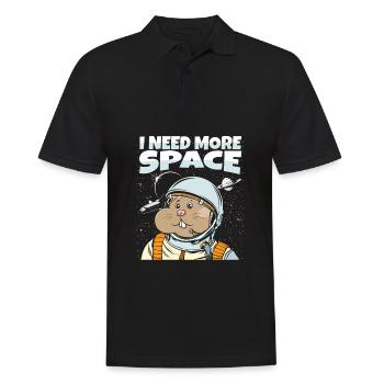 Hamster Golden Hamster Astronaut I Need More Space - Men's Polo Shirt - black - Front - Kai (181cm)