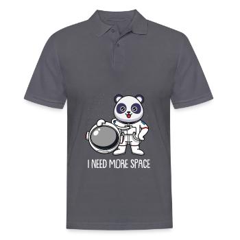 Großer Panda Pandabär Astronaut - Männer Poloshirt - Anthrazit - Vorne - Nico (186cm)
