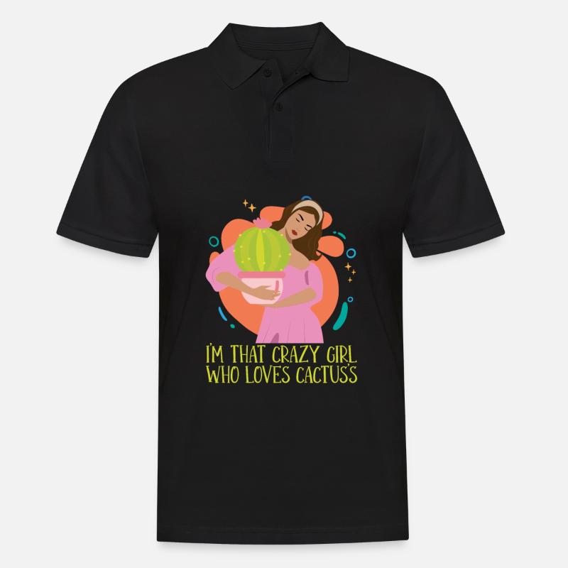 Kaktus Garten - Männer Poloshirt - Schwarz