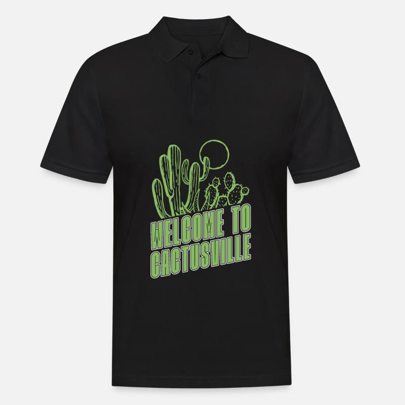 Kaktus Garten - Männer Poloshirt - Schwarz