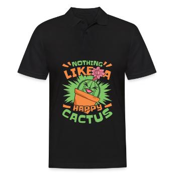 Cactus Garden - Men's Polo Shirt - black - Front - Kai (181cm)
