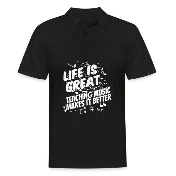Professeur de musique Professeur de musique - Polo Homme - noir - Devant - Kai (181cm)