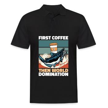 Wels Kaffee - Männer Poloshirt - Schwarz - Vorne - Kai (181cm)