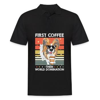 Papillon Witzig - Männer Poloshirt - Schwarz - Vorne - Kai (181cm)