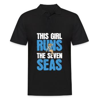 Voile Sailor Sailboat Girls - Polo Homme - noir - Devant - Kai (181cm)