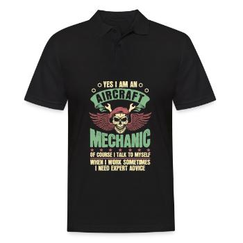 Aircraft mechanic skull - Men's Polo Shirt - black - Front - Kai (181cm)