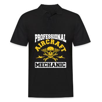 Airplane Mechanic Skull - Men's Polo Shirt - black - Front - Kai (181cm)