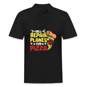 Flugzeug Mechaniker Pizza - Männer Poloshirt - Schwarz - Vorne - Kai (181cm)