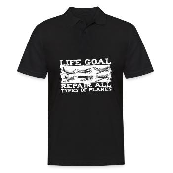 Flugzeug Mechaniker Lustig - Männer Poloshirt - Schwarz - Vorne - Kai (181cm)