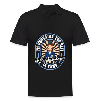 Flugbegleiter Stewardess Witzig - Männer Poloshirt - Schwarz - Vorne - Kai (181cm)