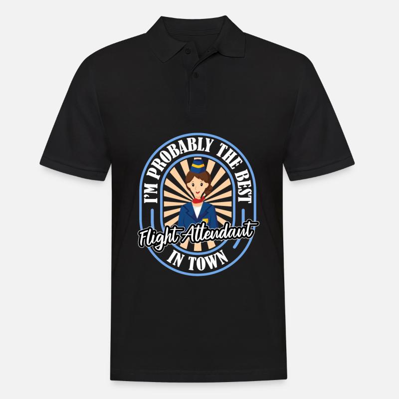 Flugbegleiter Stewardess Witzig - Männer Poloshirt - Schwarz