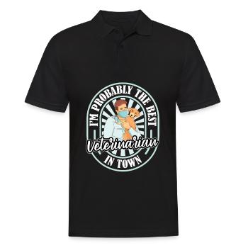 Assistant vétérinaire Humour - Polo Homme - noir - Devant - Kai (181cm)