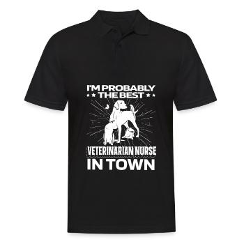 Assistant vétérinaire animaux - Polo Homme - noir - Devant - Kai (181cm)