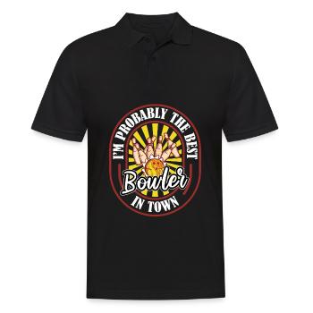 Bowling Bowlen Bowler Witzig - Männer Poloshirt - Schwarz - Vorne - Kai (181cm)