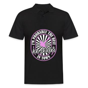 Schlittschuhlaufen Witzig - Männer Poloshirt - Schwarz - Vorne - Kai (181cm)