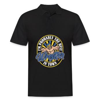 Wrestling Wrestler Humor - Männer Poloshirt - Schwarz - Vorne - Kai (181cm)