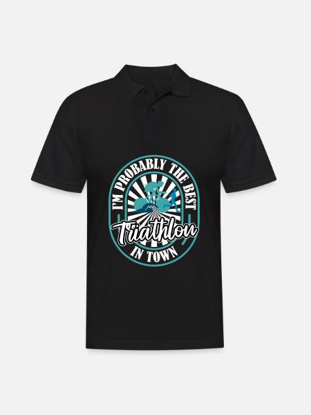 Triathlon Triathlete Lustig - Men's Polo Shirt - black