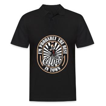 Cello Cellist Humor - Männer Poloshirt - Schwarz - Vorne - Kai (181cm)