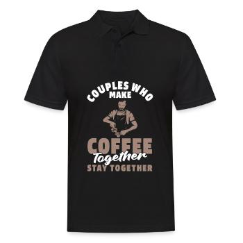 Barista Coffee Couple - Men's Polo Shirt - black - Front - Kai (181cm)