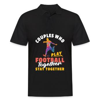 American Football Couple - Men's Polo Shirt - black - Front - Kai (181cm)