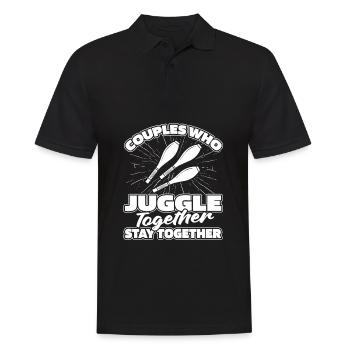 Jonglieren Jongleur Paar - Männer Poloshirt - Schwarz - Vorne - Kai (181cm)
