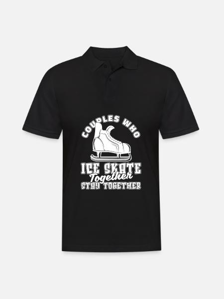 Ice skating couple - Men's Polo Shirt - black