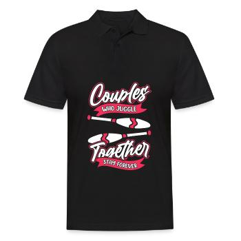 Jonglieren Jongleur Paar - Männer Poloshirt - Schwarz - Vorne - Kai (181cm)