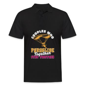 Paragleiter Paragleiten Paar - Männer Poloshirt - Schwarz - Vorne - Kai (181cm)