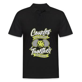 Pickleball pair - Men's Polo Shirt - black - Front - Kai (181cm)