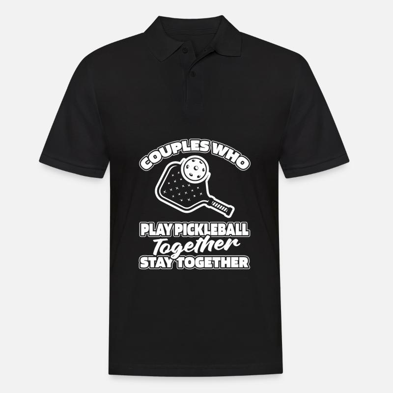 Pickleball Paar - Männer Poloshirt - Schwarz