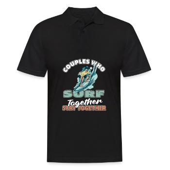 Surfer Surfing Couple - Polo Homme - noir - Devant - Kai (181cm)