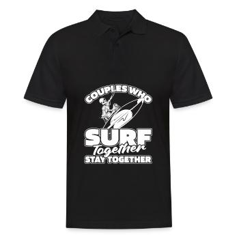 Surfeur Surf Couple - Polo Homme - noir - Devant - Kai (181cm)